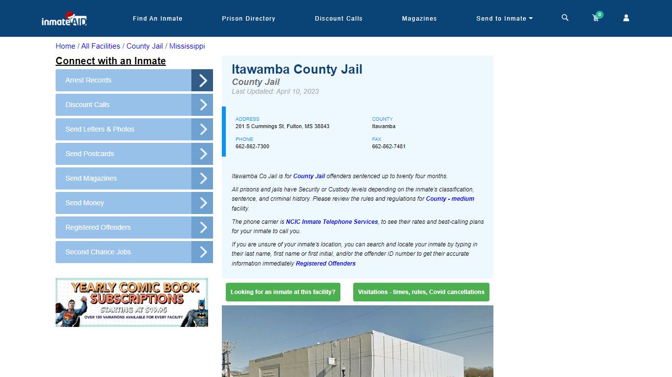 Itawamba County Jail - Inmate Locator - Fulton, MS